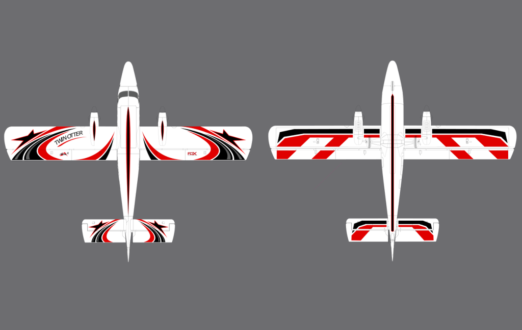 JTL:88779:TwinOtter_Red_TopBottomView_1400-1100x697