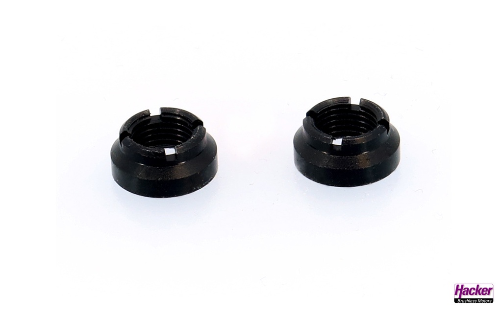 Ziermutter schwarz für DS-24II Stirnseite (2 Stück)