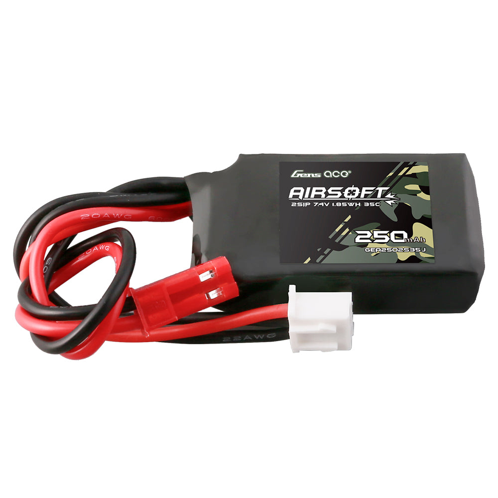 Gens ace 250mAh 7.4V 35C 2S1P Airsoft Gun ( HPA ) Lipo Battery  with JST-SYP Plug