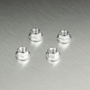 Radmutter mit Flansch Alu silber (4 Stück)