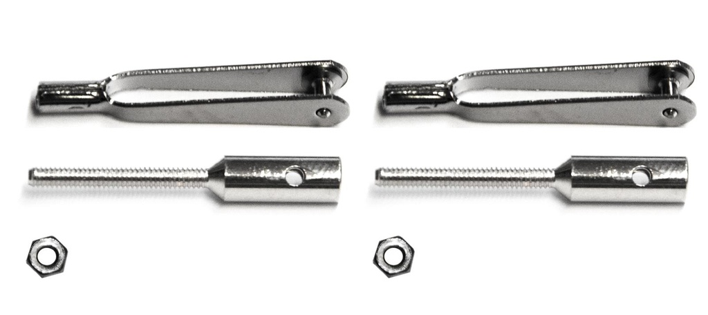 Löthülsen 2mm mit Gabelkopf (1 Paar)