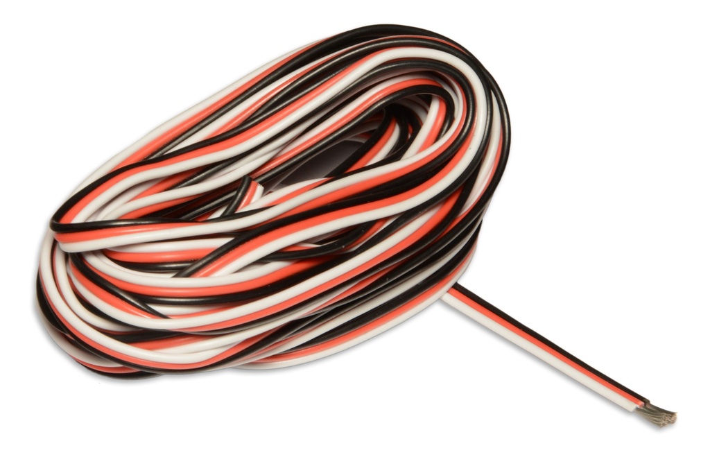 Servokabel (Farben Futaba) 3x0,32mm² 5lfm  weiß-rot-schwarz