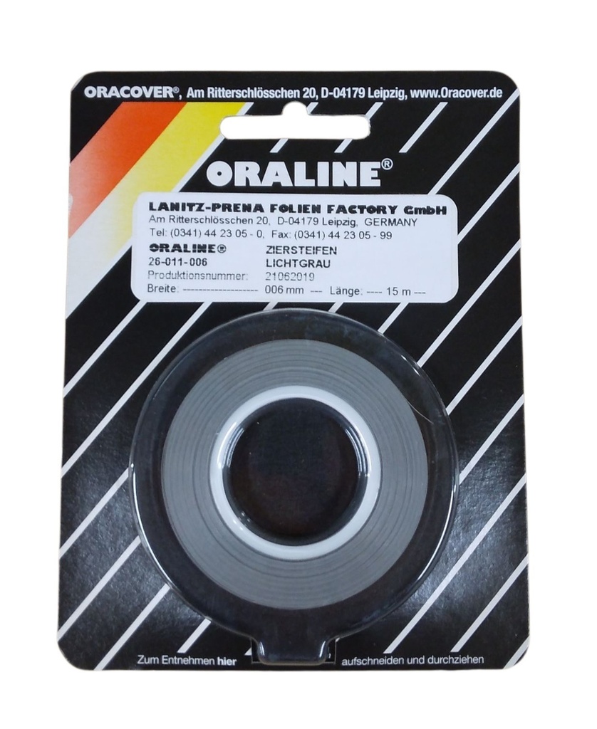 ORALINE Zierstreifen Lichtgrau 6mm