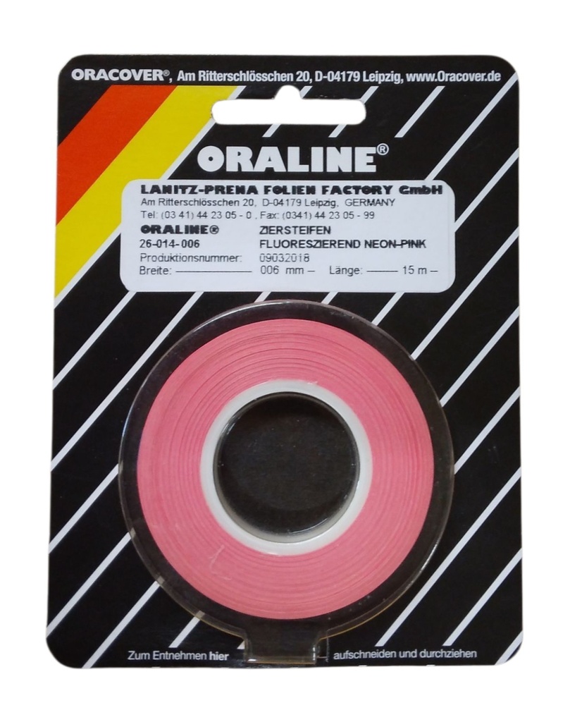 ORALINE Zierstreifen Neon-Pink fluoreszierend 2mm