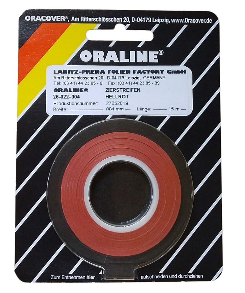 ORALINE Zierstreifen Hellrot 2mm