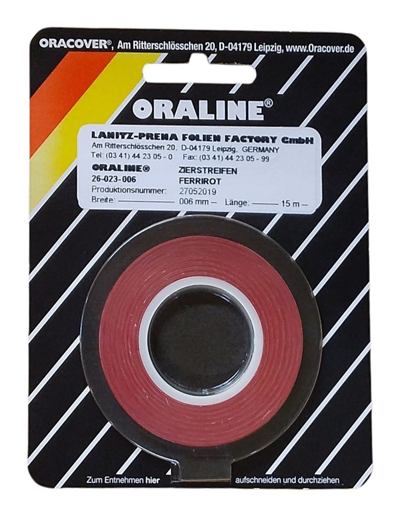 ORALINE Zierstreifen Ferrirot 2mm
