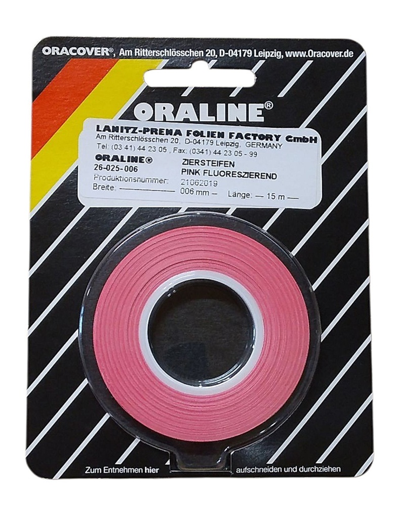 ORALINE Zierstreifen Pink fluoreszierend 6mm