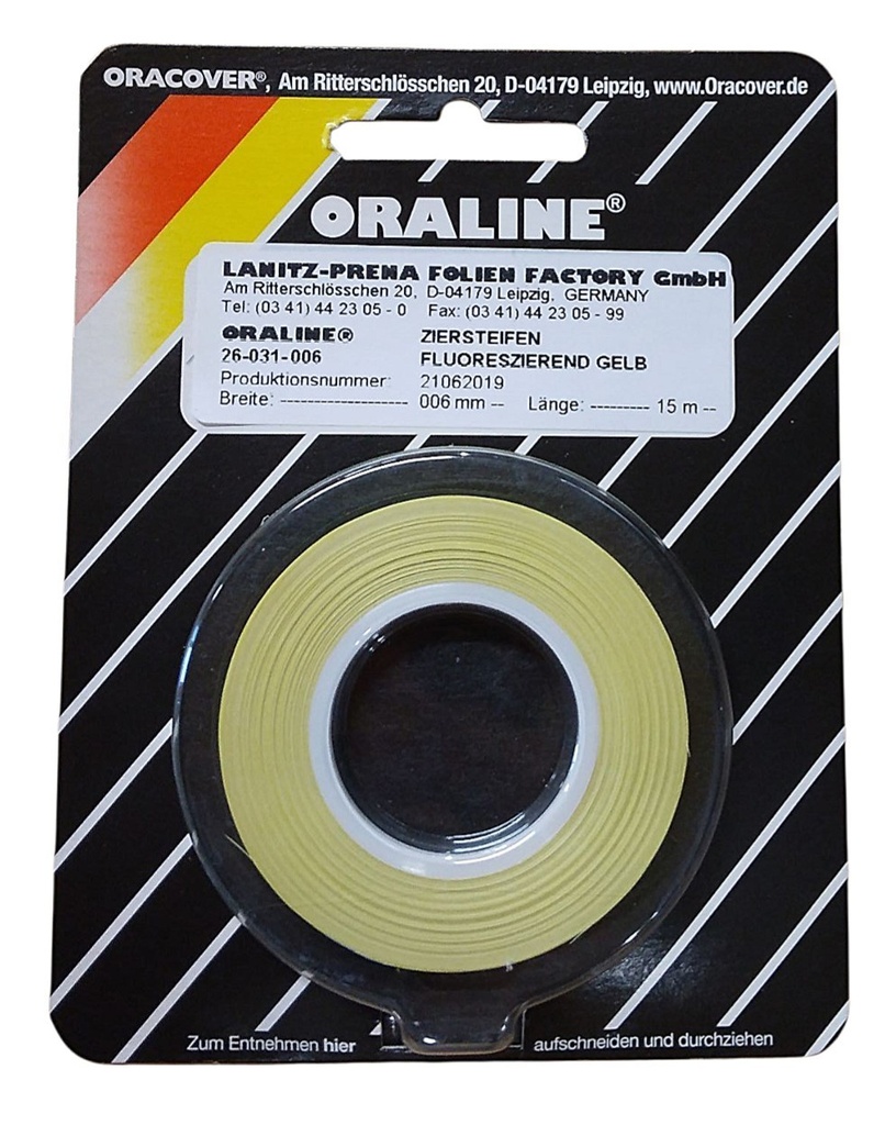 ORALINE Zierstreifen Gelb fluoreszierend 4mm