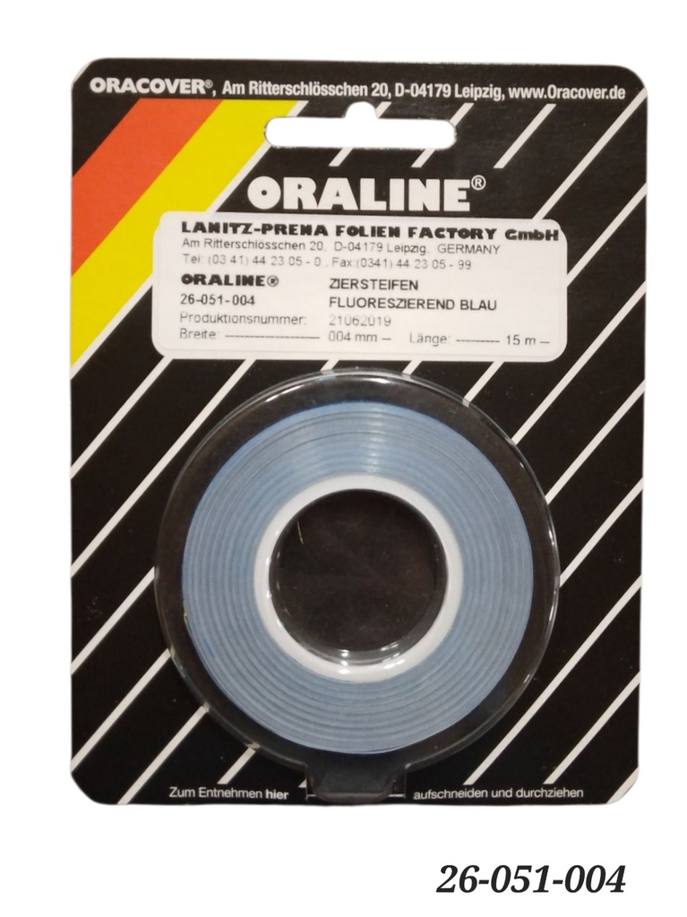 ORALINE Zierstreifen Blau fluoreszierend 4mm