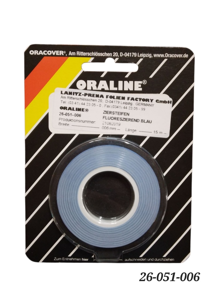 ORALINE Zierstreifen Blau fluoreszierend 6mm