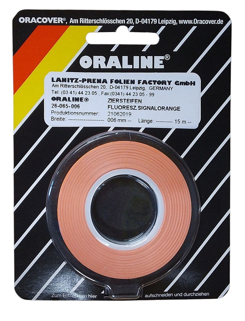 ORALINE Zierstreifen Signalorange fluoreszierend 2mm