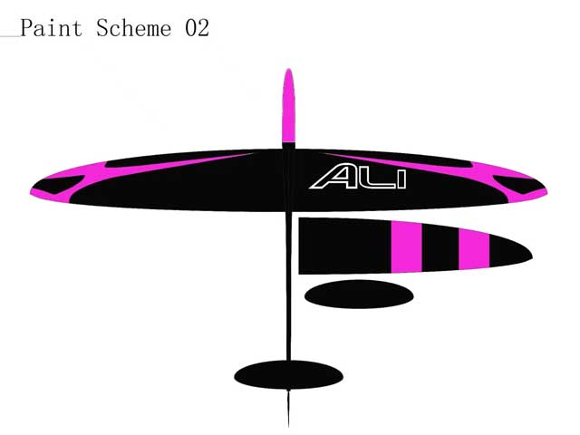 RCRCM Ali F3K/DLG CFK 1490mm ARF Pink