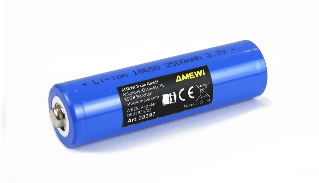 LiIon 1S 3,7V 18650 Zelle 2500mAh