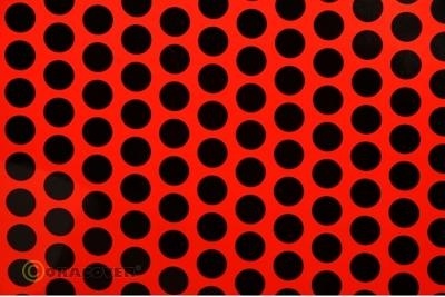 Oracover Fun Breite 60cm, Länge 1m in  flouresz. rot - schwarz