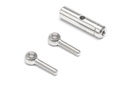 Präzisions-Spann-Schloss, Messing-bernickel, Länge: 20-28mm, Auge Innen 1,7mm, 10 stück