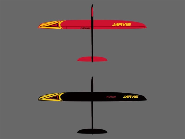 RCRCM E-Jarvis V-LW GFK+ 2.55m Rot/Schwarz mit Schutztasche, Elektroversion