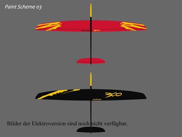 RCRCM E-300 F3F/(F3B) CFK 2.9m Rot/Schwarz Elektroversion mit Schutztasche
