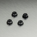 Radmutter mit Flansch Alu Schwarz (4 stk)