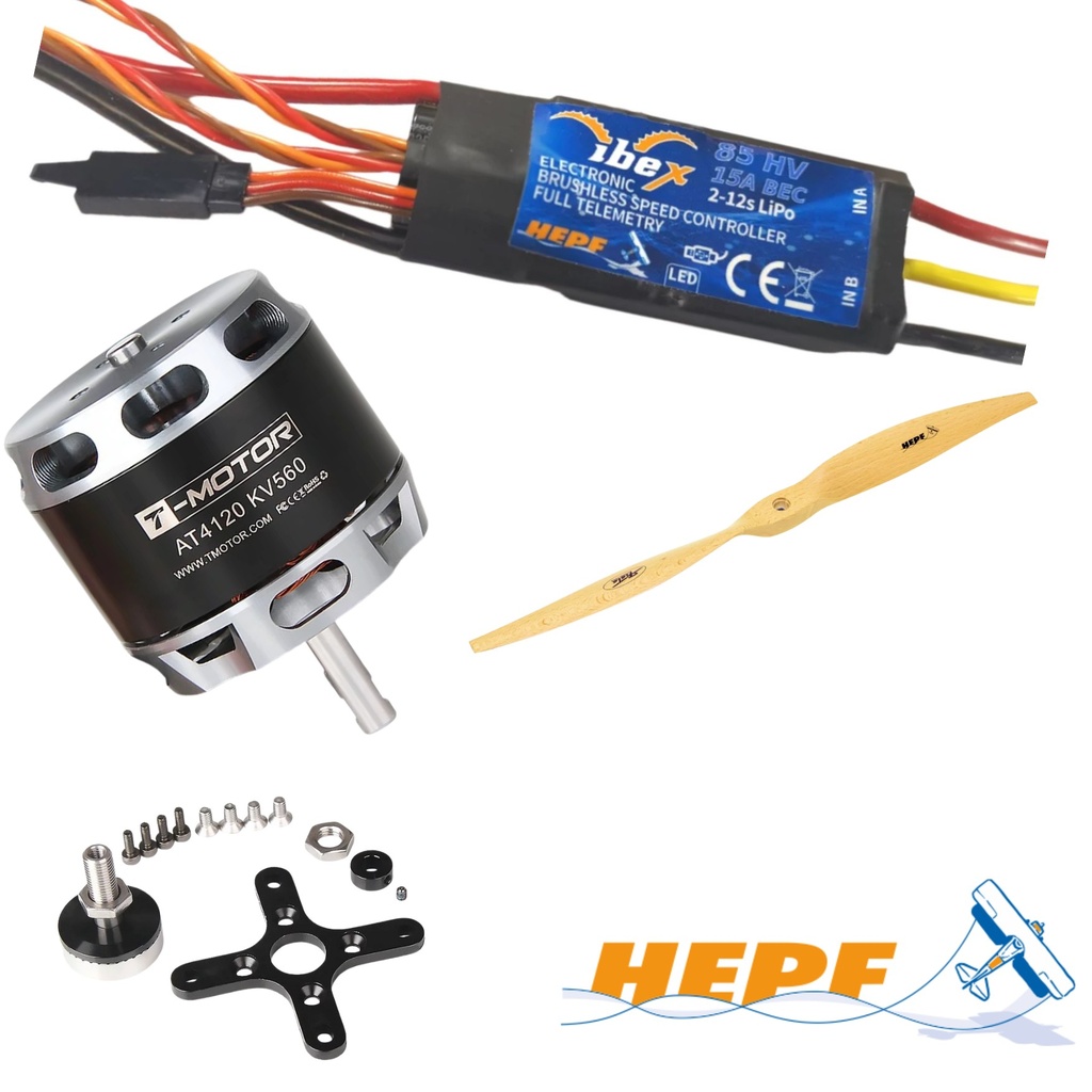 T-Motor/Ibex Regler Antriebset für Modelle bis 1,7m Spannweite an 5S