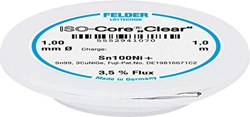 ISO-Core Clear Sn100Ni+ Sn99,25Cu0,7Ni Lötzinn Ø 1mm (1m)