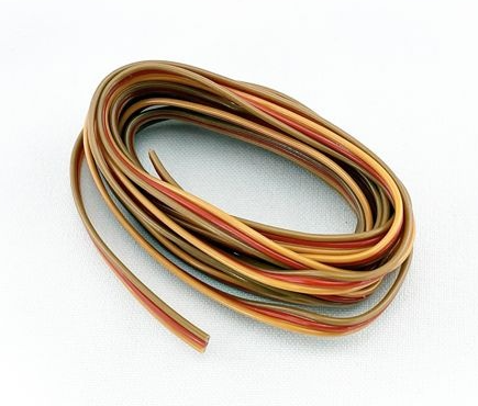 Kabel 3x 0,14mm², flach, 5m Braun/Rot/Orange