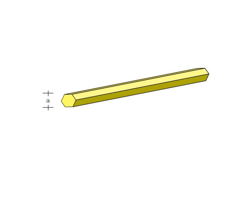 Messing Sechskant-Profil 1000x5,0mm
