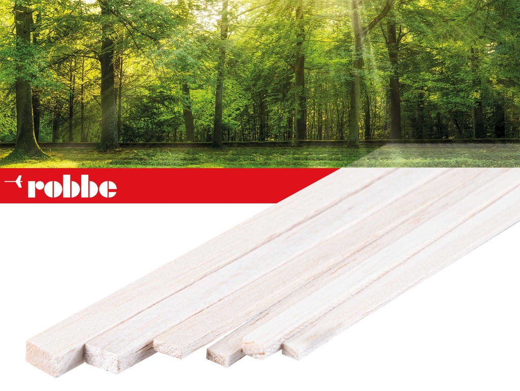 Robbe Modellsport Balsaleiste "Vierkant" 5x10x1000mm