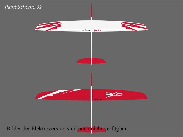 RCRCM E-300 F3F/(F3B) CFK 2.9m Weiß/Rot Elektroversion mit Schutztasche