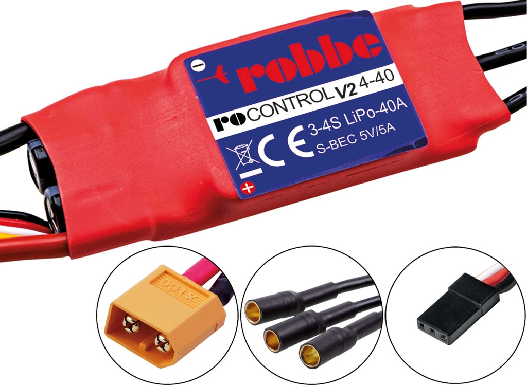 Robbe Modellsport RO-CONTROL 4-40 V2 3-4S -40(60)A 5V/5A SWITCH BEC Regler