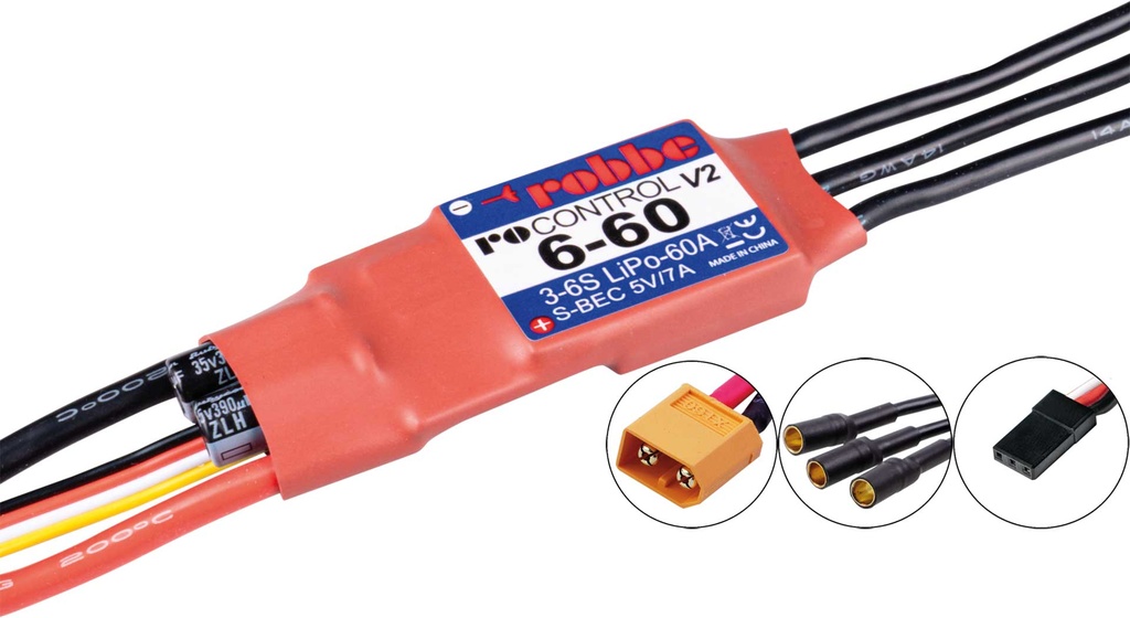Robbe Modellsport RO-CONTROL 6-60 V2 3-6S -60(80)A 5V/7A SWITCH BEC Regler