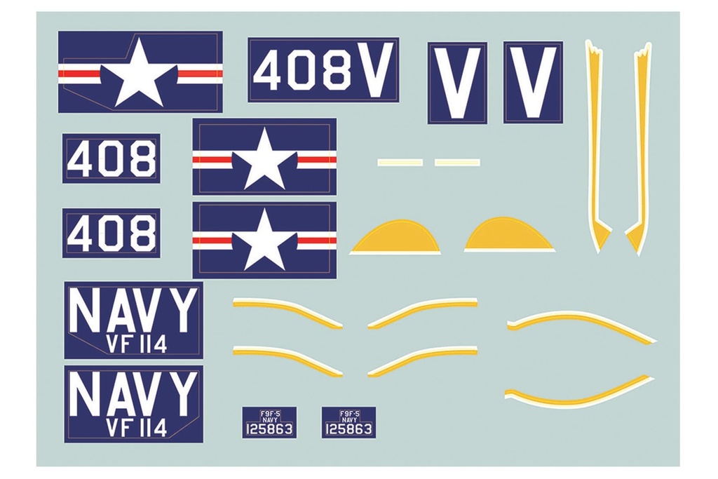 Freewing 64mm F9F Panther Blue Decal Set