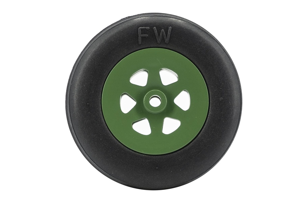 Freewing 65mm (2.55") x 16mm EVA Treaded Wheel for 4.2mm Axle - Green
