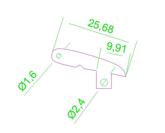 1,5mm GFK Ruderhorn für Wölbklappen  - 25mm lang (4 Stück)