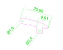 1,5mm GFK Ruderhorn für Wölbklappen  - 25mm lang (4 Stück)