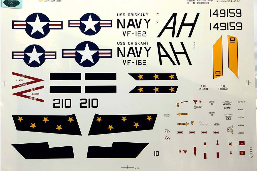 Freewing F-8 Crusader Decal Sheet