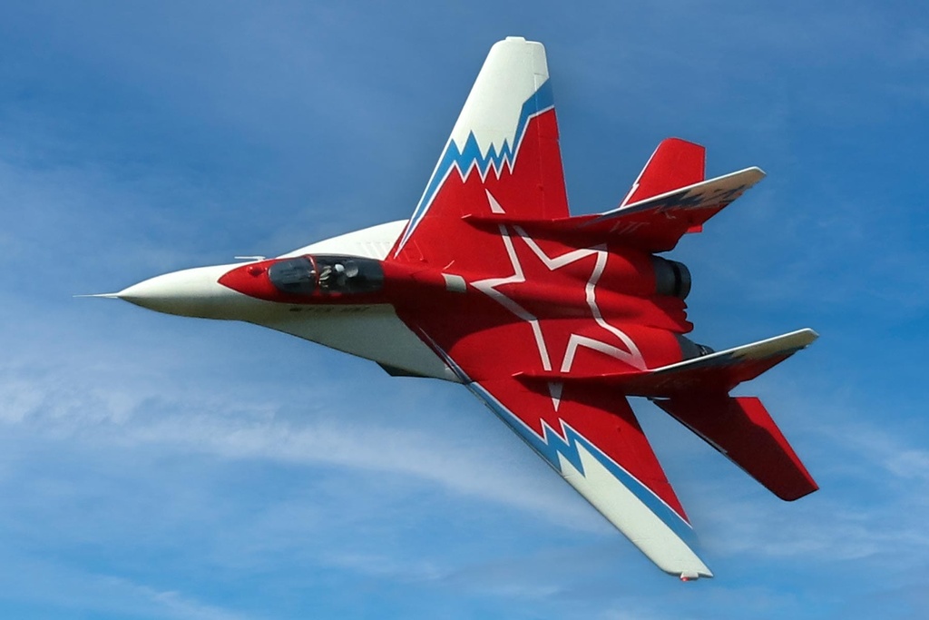 Freewing MiG-29 Fulcrum Red Star Twin 80mm EDF Jet with Thrust Vectoring - PNP