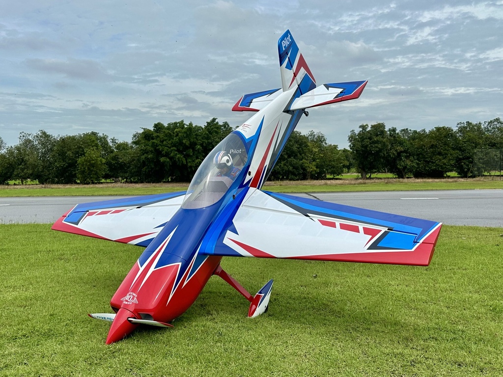 Pilot-RC Raven 103" 120cc Kunstflugmodell – High-End 3D Aerobatic RC Flugzeug mit extremer Präzision (2616 mm), Blau/Weiß/Rot ARF-Kit (Schema 01)
