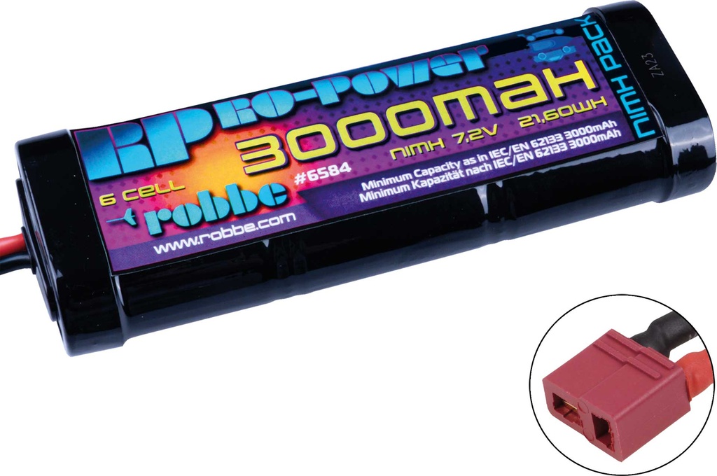 Robbe Modellsport Ro-Power NiMH 3000mah 7,2V (T-Stecker + Tamiya Adapter)