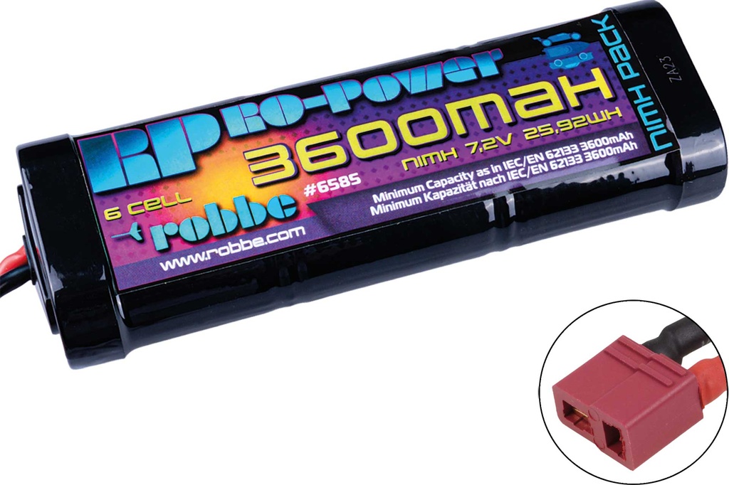 Robbe Modellsport Ro-Power NiMH 3600mah 7,2V (T-Stecker + Tamiya Adapter)