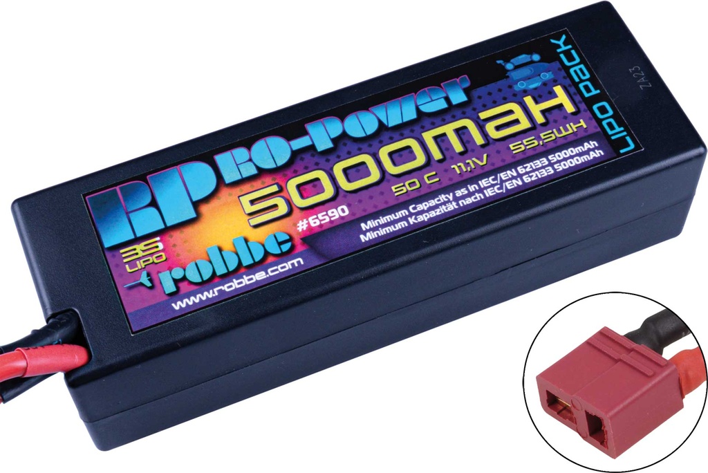 Robbe Modellsport Ro-Power Car Lipo 5000mah 11,1V 50C Hardcase (T-Stecker)