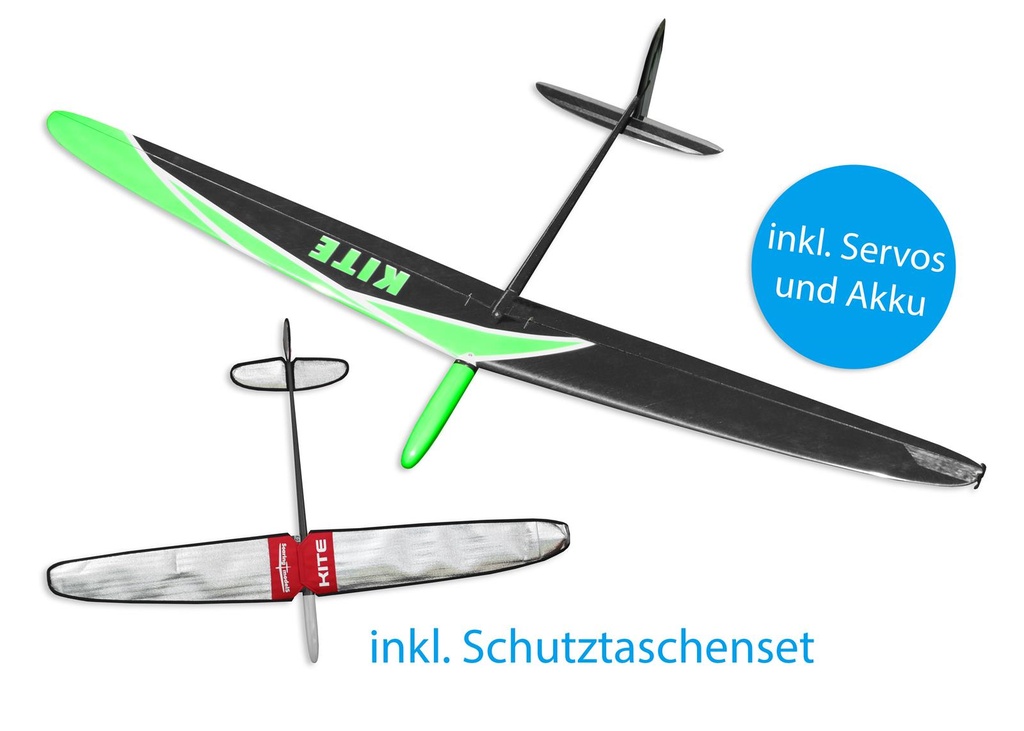 Kite PNP CFK DLG/F3K Grün 1500mm inkl. Schutztaschen