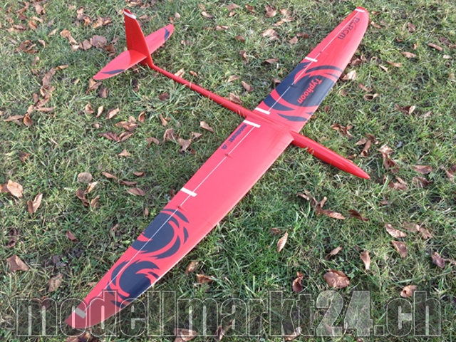 RCRCM Typhoon Spw.2,0m GFK Rot/Schwarz mit Schutztaschen, Seglerversion, RC Mode