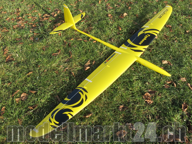 RCRCM Typhoon Spw.2,0m GFK Gelb/Schwarz mit Schutztaschen, Seglerversion, RC Mod