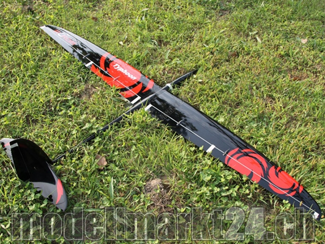 RCRCM E-Typhoon Spw.2,0m CFK (Carbon) Schwarz/Rot mit Schutztaschen, RC Modellfl