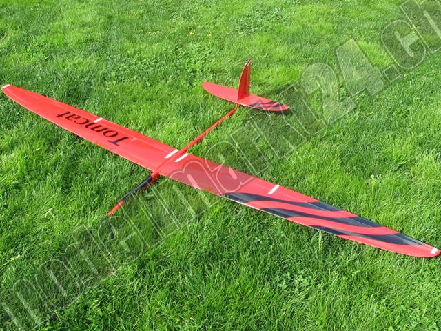 RCRCM Tomcat Spw.2,6m GFK+/CFK Rot/Schwarz mit Schutztaschen