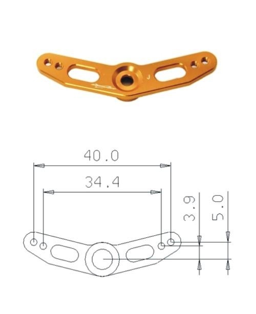 F3A-Alu-SR-Servohebel 40/34,4 M2 JR