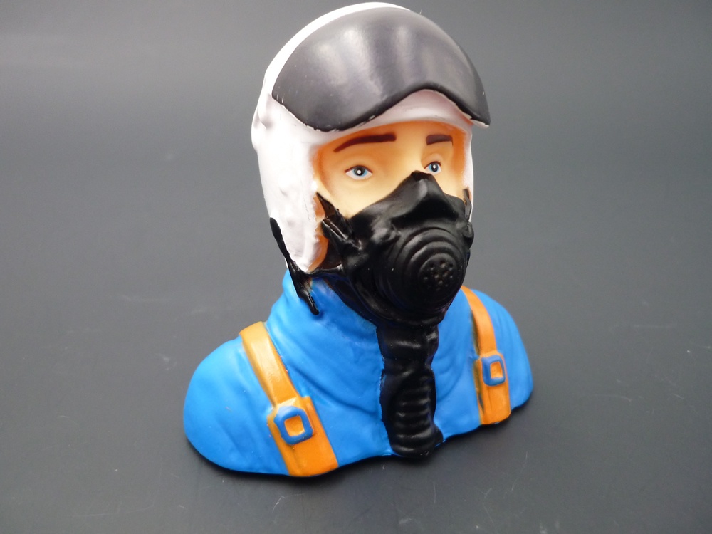 Pilotenbüste Jet 1/7 weiß/blau