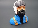 Pilotenbüste Jet 1/7 weiß/blau
