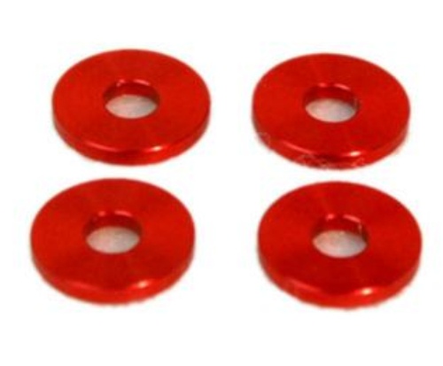 Alu-Abstandshalter 2mm rot für 5mm Schraube