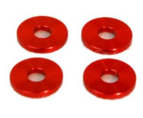 Alu-Abstandshalter 3mm rot für 5mm Schraube
